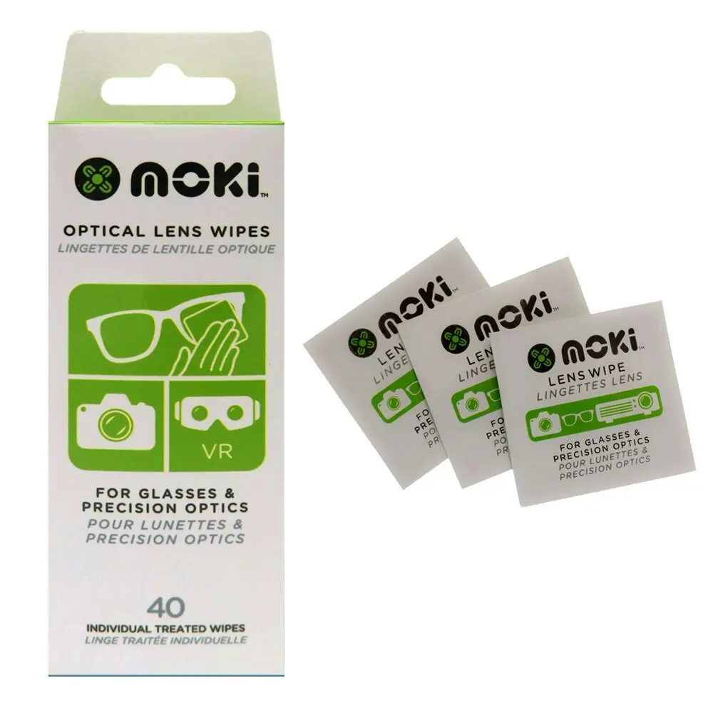 40pc Moki Optical Lens Wipes Cleaner Cleaning Wet Tissue for Camera/VR/LCD/Phone - Electronics