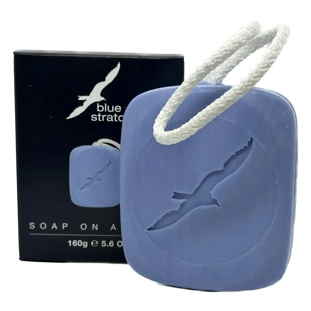 Blue Stratos Soap On A Rope 160g Hanging Bar Original Blue Fragrance - Beauty