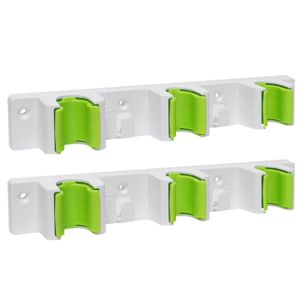 2x Sabco Wall Mountable Handle Holder Brooms/Mops Storage Rack Organiser Kitchen - Home & Garden
