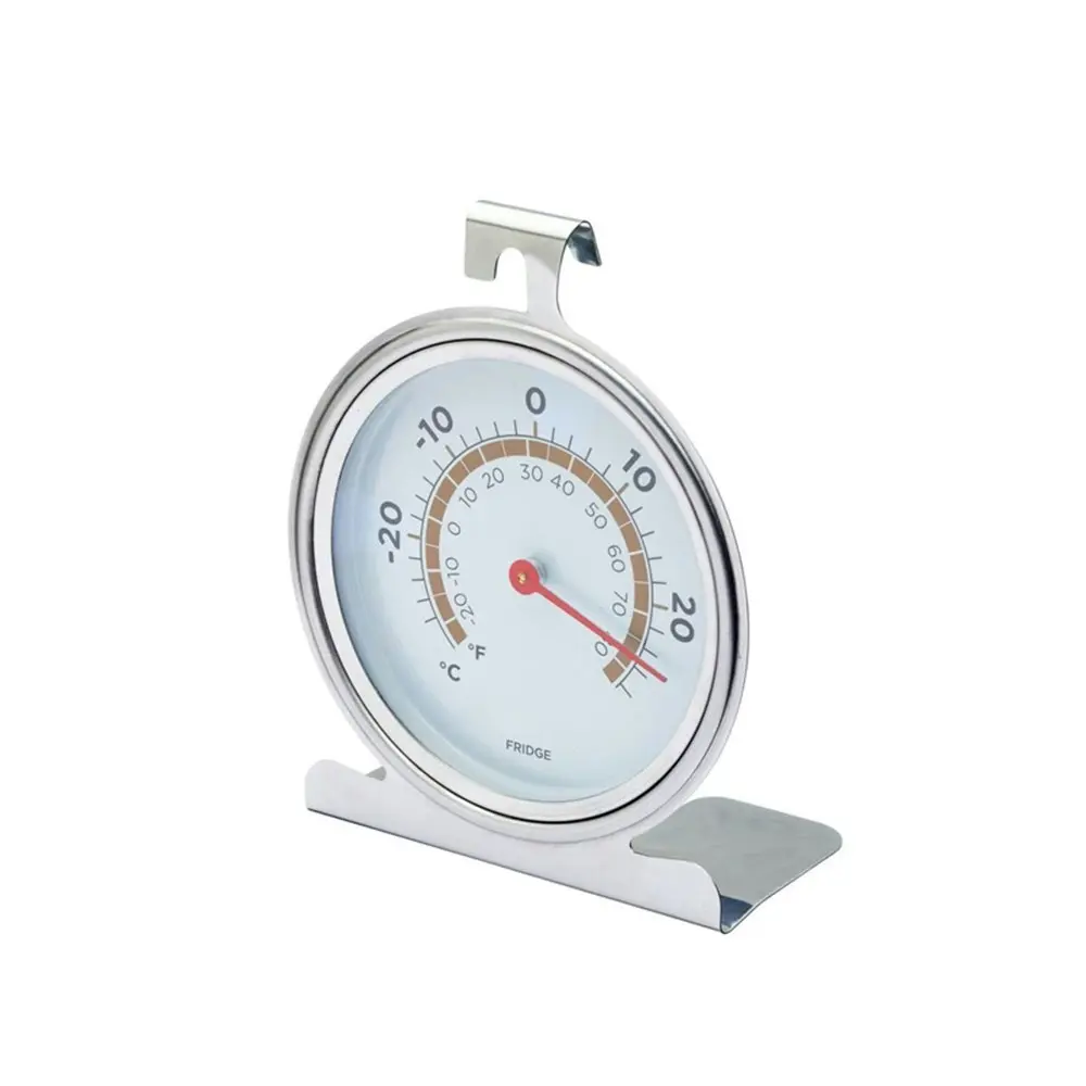 MasterCraft Round 10cm Stainless Steel Fridge Freezer Thermometer Hanging Silver - Home & Garden