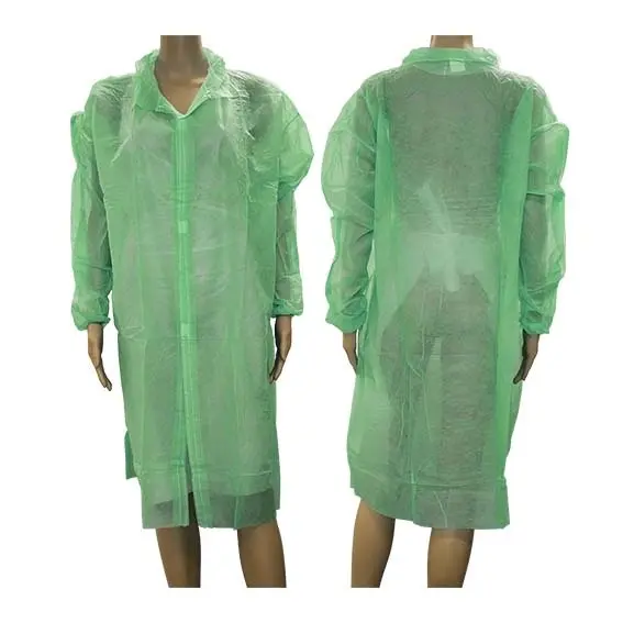 Livingstone Isolation Gown Long Sleeve One Touch Hook Loop Fastener Button w/o Pocket Extra Large Green 100 Carton - Commercial