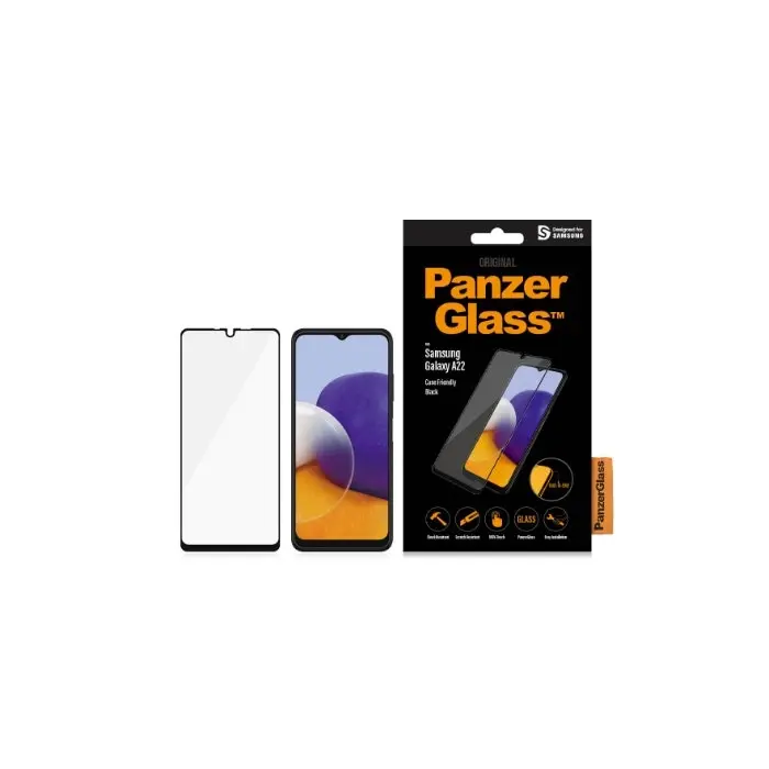 PanzerGlass Phone Screen Protector Glass Guard For Samsung Galaxy A22 4G Black - Electronics