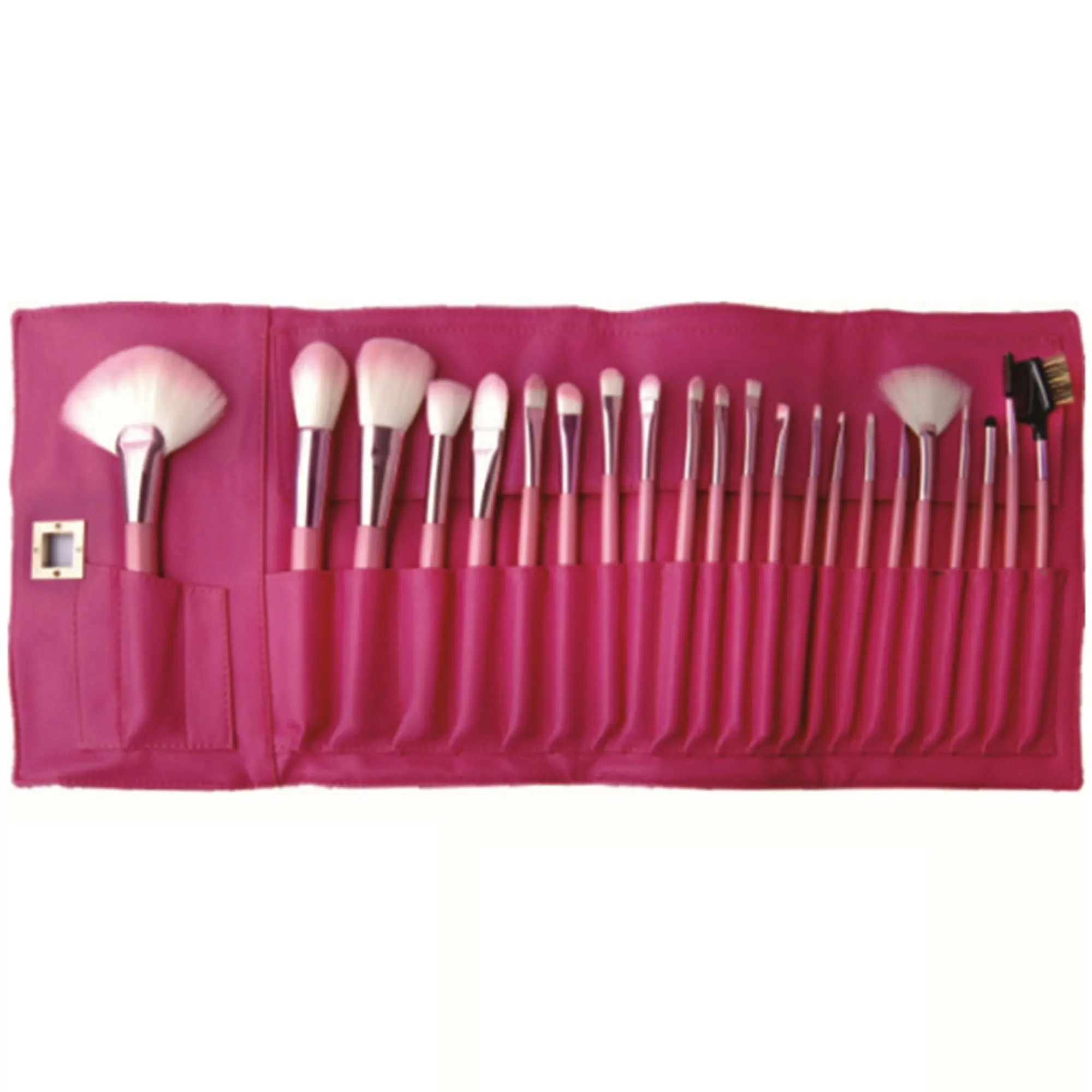 22 Piece Professional Makeup Brush Set Soft Bristle Multipurpose with Carry Case Pink - Beauty