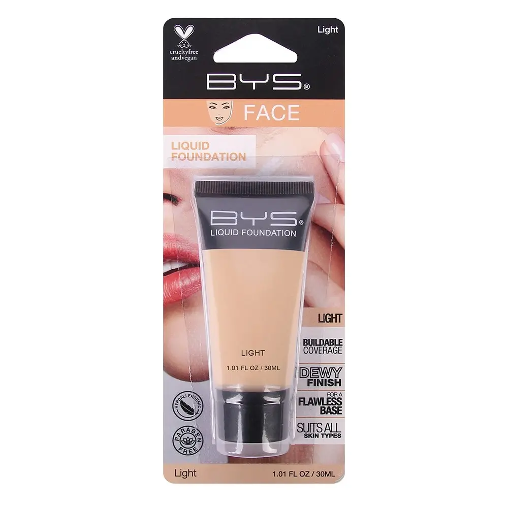 BYS 30ml Tube Liquid Foundation Face Makeup Cosmetic Buildable Coverage Light - Beauty