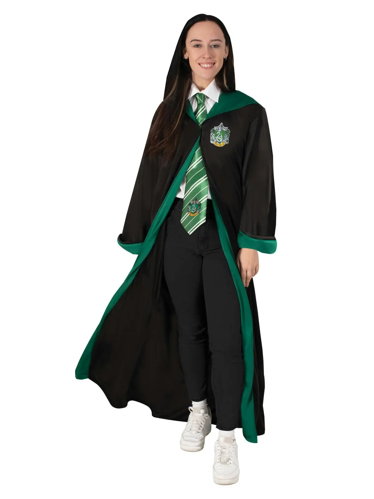 Harry Potter Slytherin Hooded Hogwarts Adult Wizard Robe Party Costume Size STD - Fashion