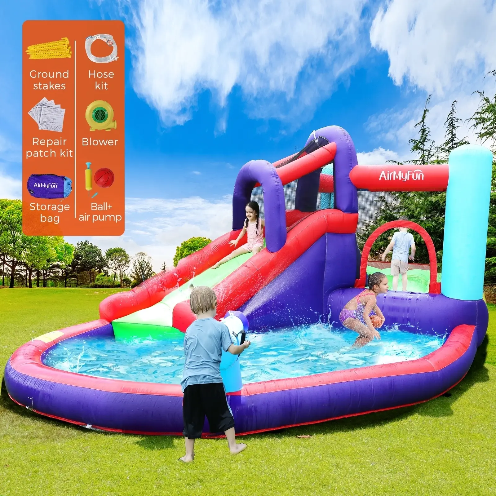 AirMyFun Inflatable Bounce House Water Slide Park Trampoline Jumping Castle Toy - Up to 70% off Toy Sale