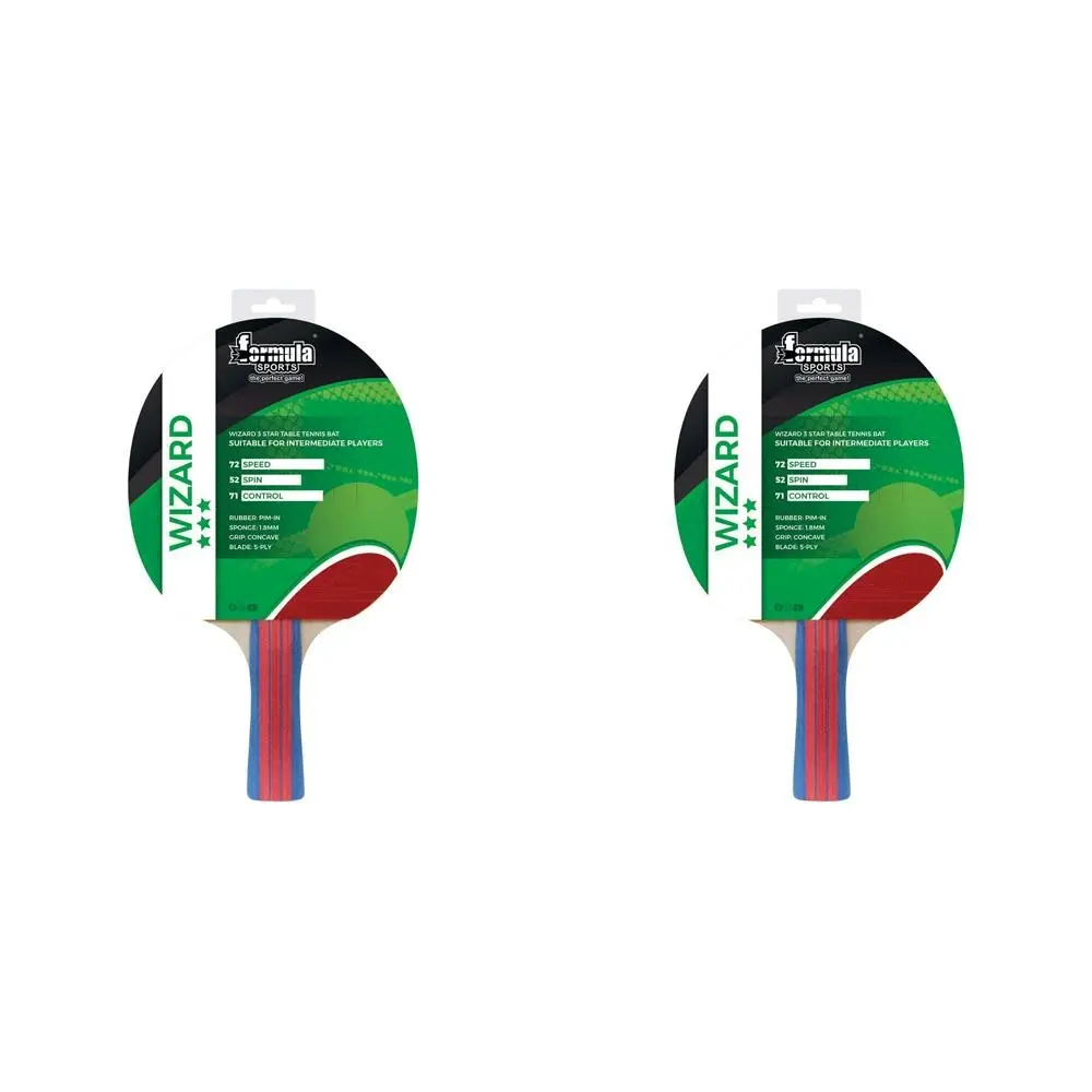 2x Formula Sports Wizard Table Tennis Game Bat/Racket Ping Pong Paddle 3 Star - Sports & Outdoor