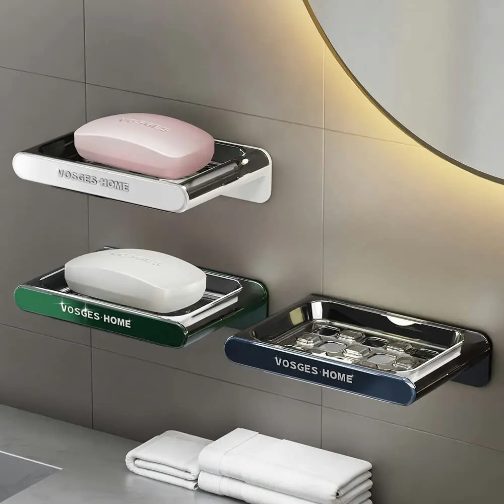 3 Pcs Soap Holder Wall Mounted Soap Dish Self Adhesive Bar Soap Saver - Home & Garden