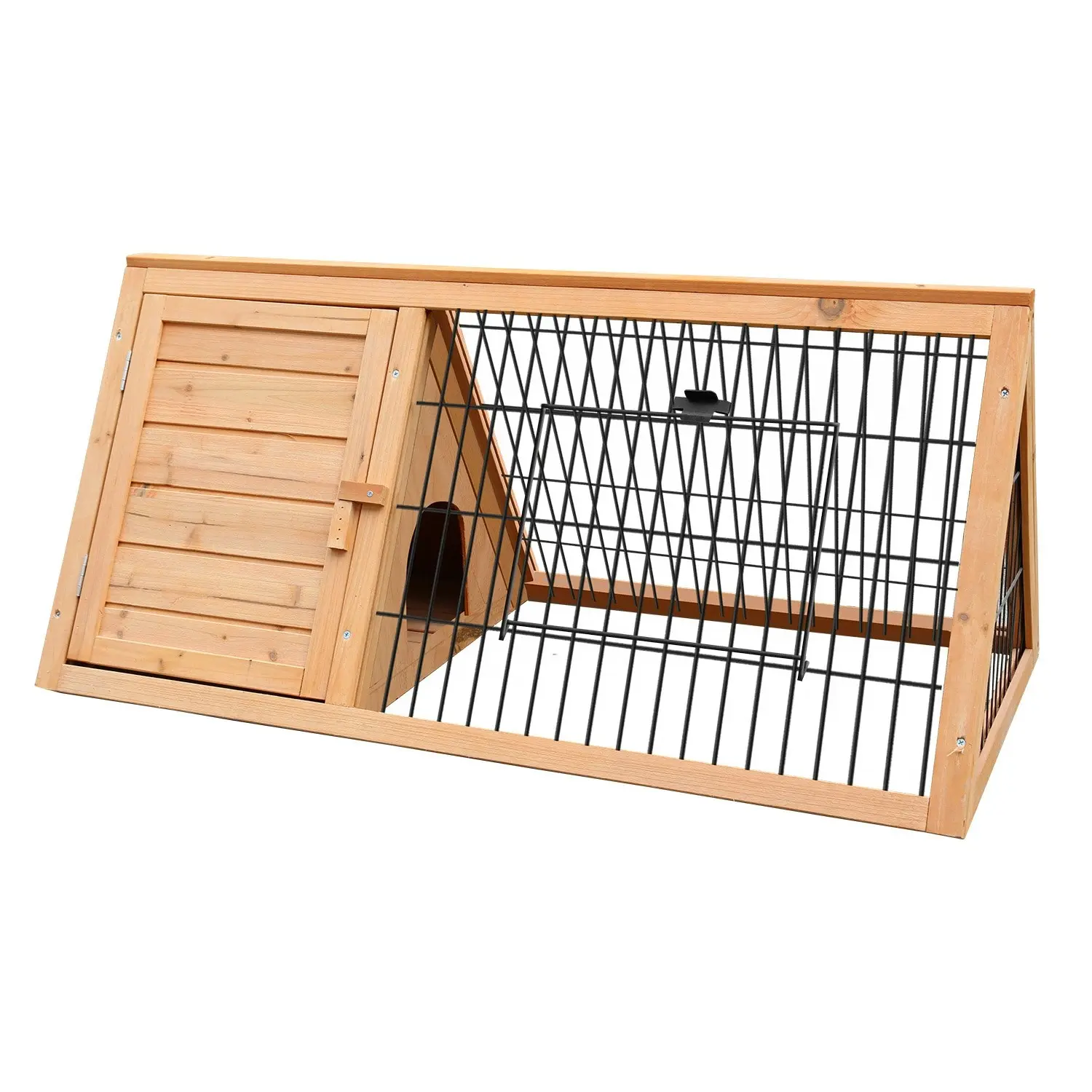 Furtastic Triangle Wooden Rabbit Hutch - Pets