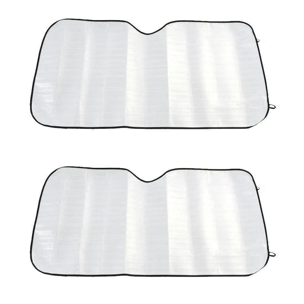 2 Pack Car Windscreen Sun Visor Reflective Shade Heat Interior Windshield Silver - Automotive
