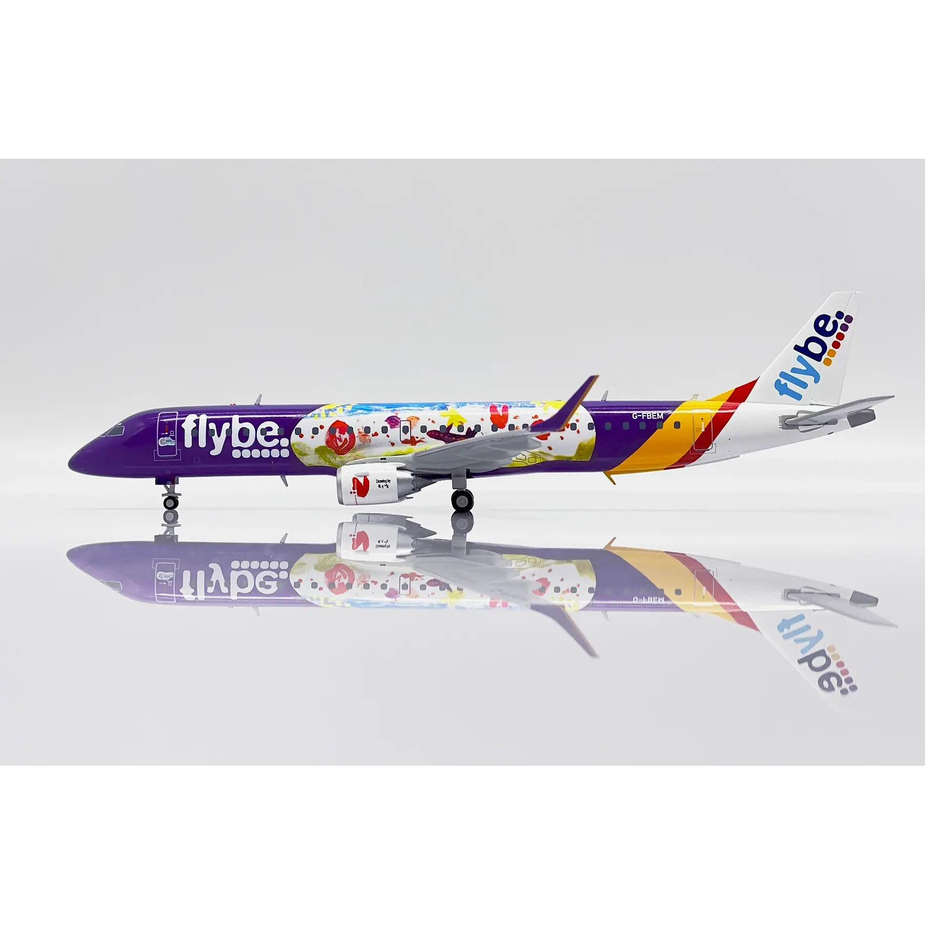 1/200 Flybe Embraer ERJ-195LR "Kids & Teens" Reg: G-FBEM with Stand