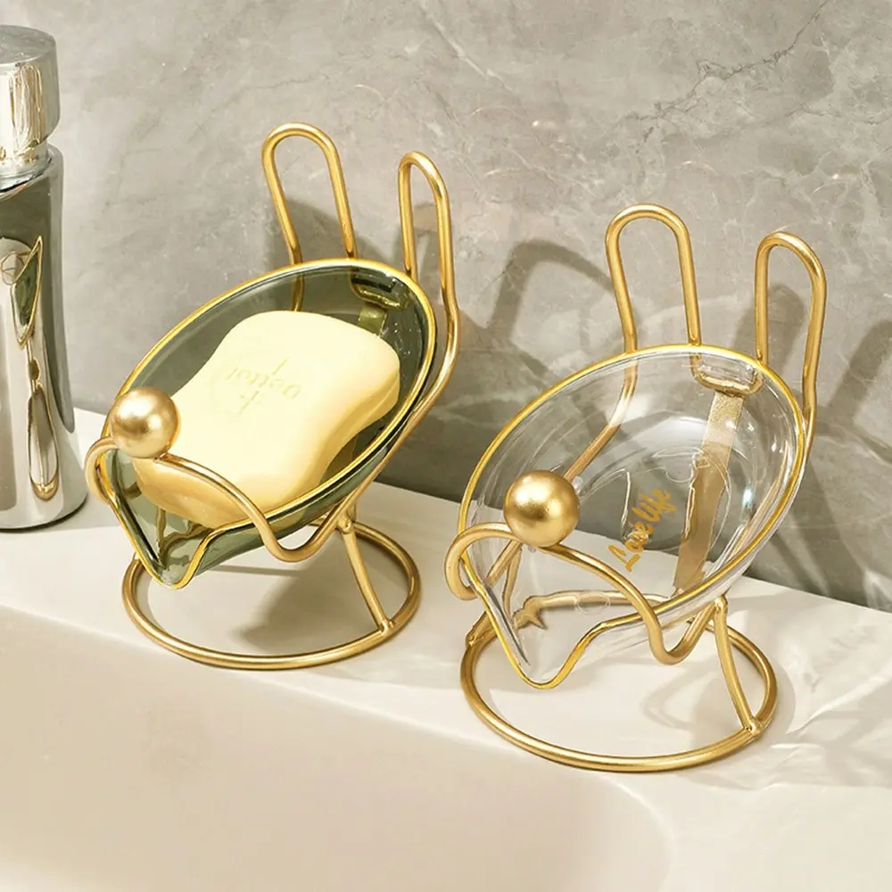 2Pcs Luxury Soap Box Drain Water Tray Bathroom Accessories Storage Soap Holder - Home & Garden