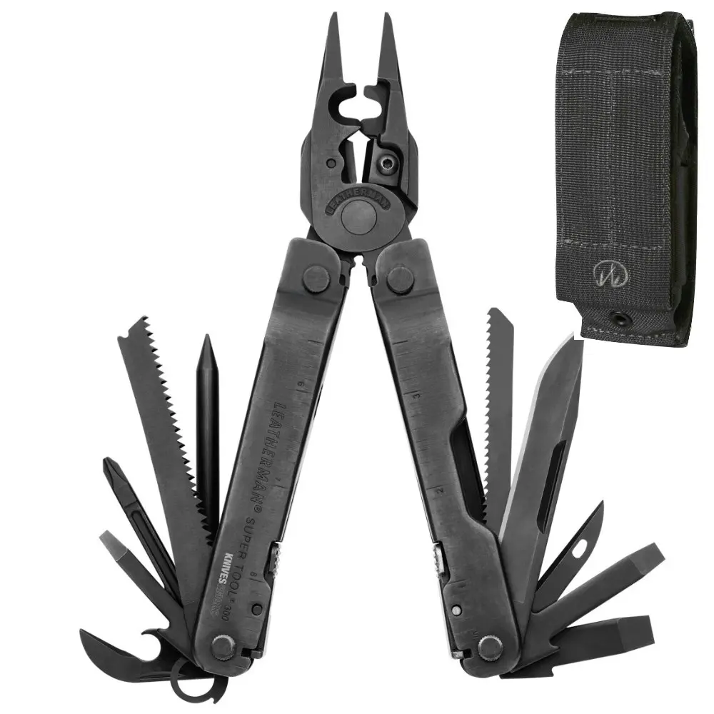 Leatherman Supertool 300 EOD Black Multi Tool + Molle Sheath - Sports & Outdoor