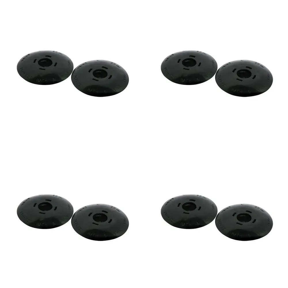 4 x 2pc Wiltshire Kitchen/Bathroom Standard Sink Drain Plug Stopper 52mm Black - Home & Garden
