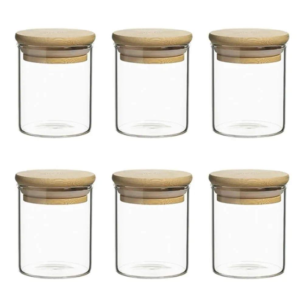 6pc Ecology Pantry 7.5cm Round Spice Jar Container Storage Set w/ Bamboo Lid - Home & Garden