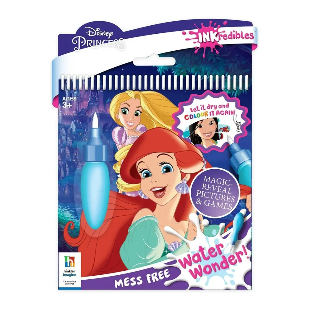 Inkredibles Disney Princess Mess Free Water Wonder Reveal Activity Book Set 3y+ - Entertainment
