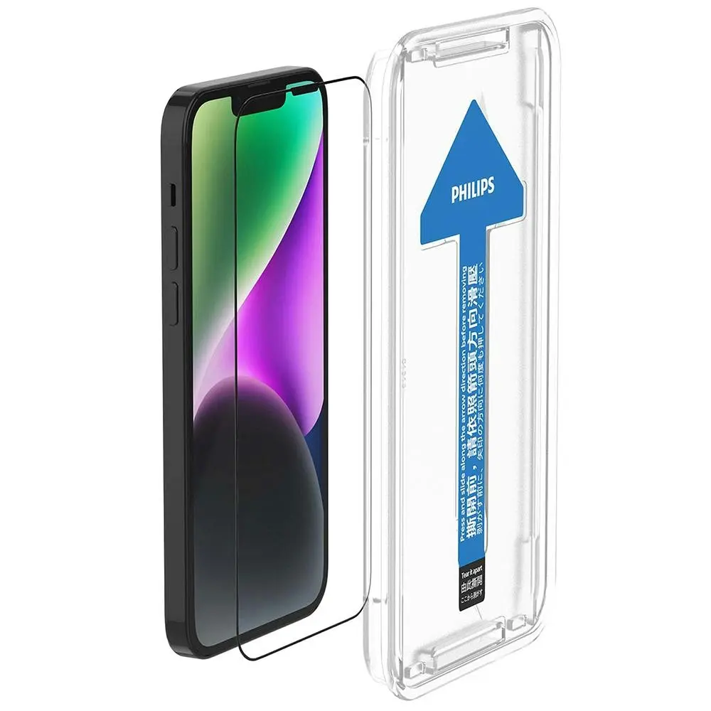 Philips High Transparency Tempered Glass Screen Protector For iPhone 14/13 Clear - Electronics