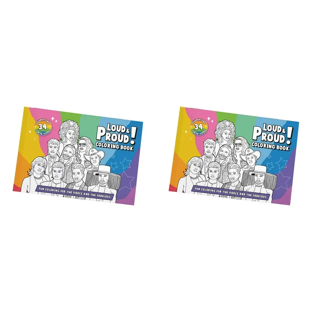 2PK Bubblegum Stuff Loud & Proud Colouring IMG Book Adult Relaxing Art Activity - Entertainment