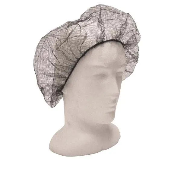 Livingstone Disposable Hair Nets with Elastic Edge Nylon/Cotton One Size Fits All Black 100 Bag x10 - Commercial