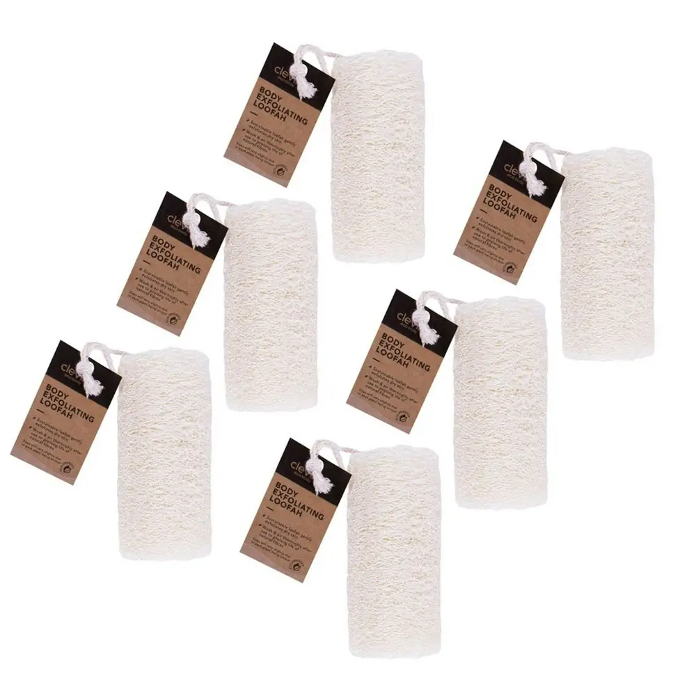 6x Clevinger Eco Body Exfoliating Body Natural Shower/Bath Cleansing Loofah - Beauty