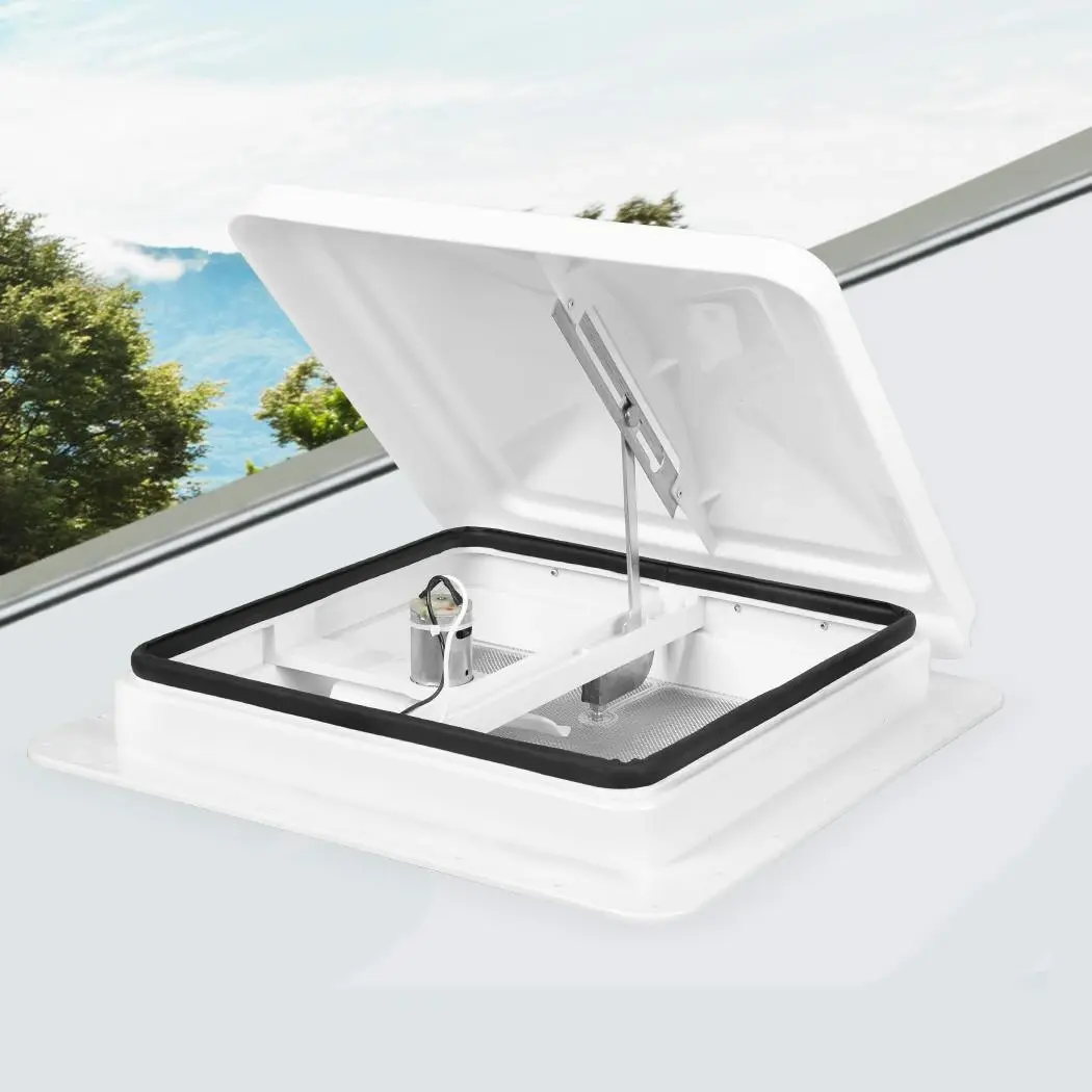 Manan Caravan Roof Vent 12V Fan Air Exhaust Hatch RV 355x355mm Motorhome Camper - Automotive