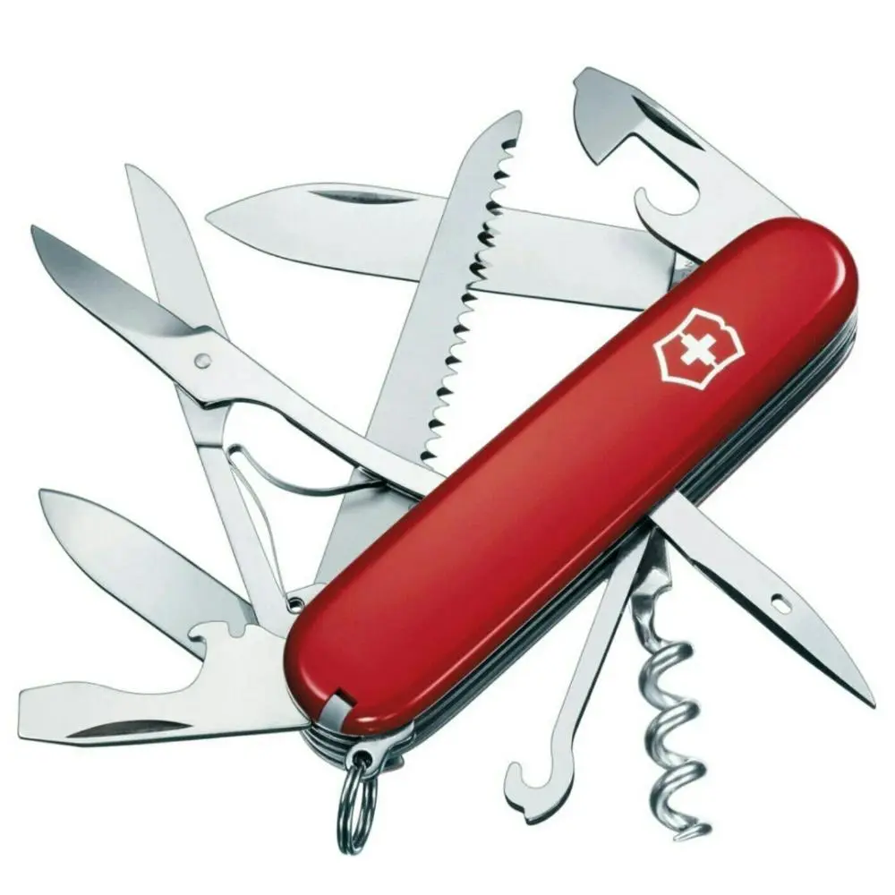 Victorinox Swiss Army Huntsman Red Pocket Knife | 15 Functions - Sports & Outdoor