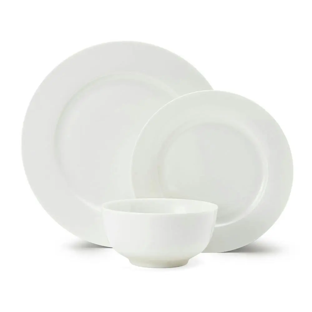 12pc Mikasa Egret Kitchen China Dinner Plates/Bowls Tableware Dining Set, White - Home & Garden