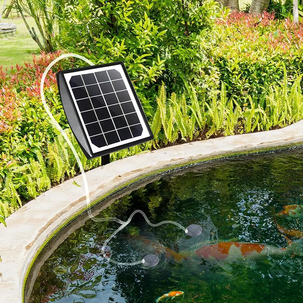 Lambu Solar Oxygenator Air Pump Powered Pool Water Pond Outdoor Fish Oxygen Tank - Hardware
