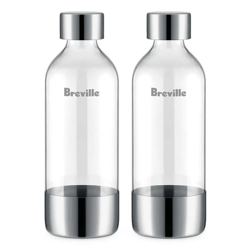 2pc Breville The InFizz Water Carbonating Bottle Accessory Pack Clear 1L - Home & Garden