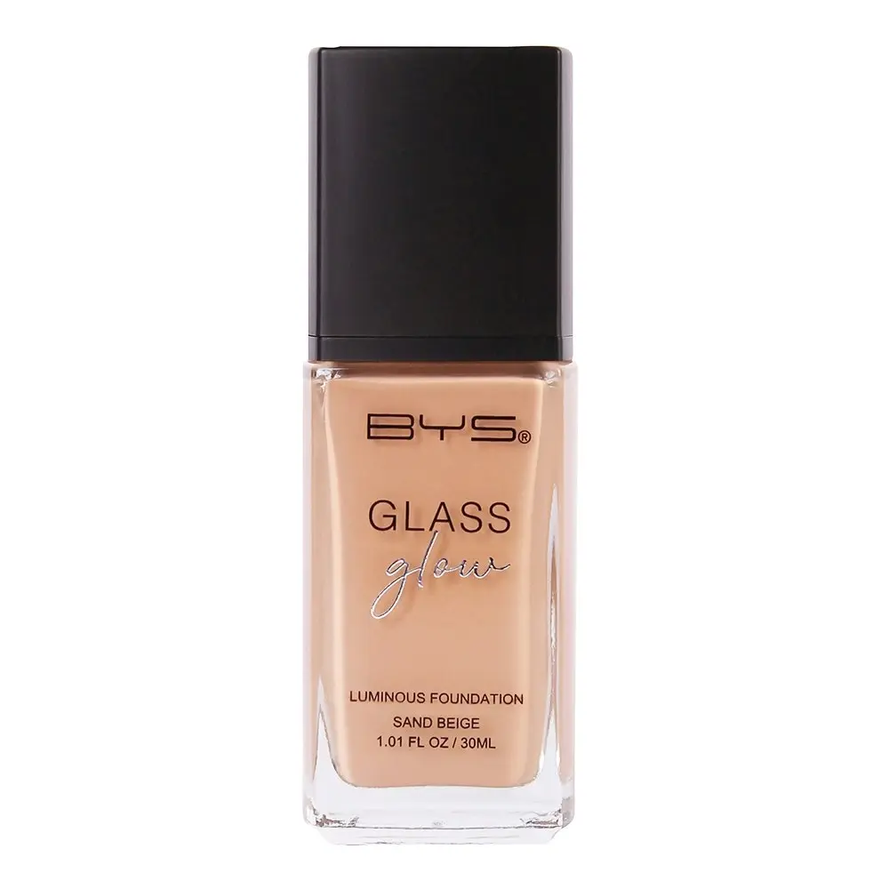BYS Glass Glow Luminous 30ml Liquid Foundation Face Makeup Cosmetics Sand Beige - Beauty