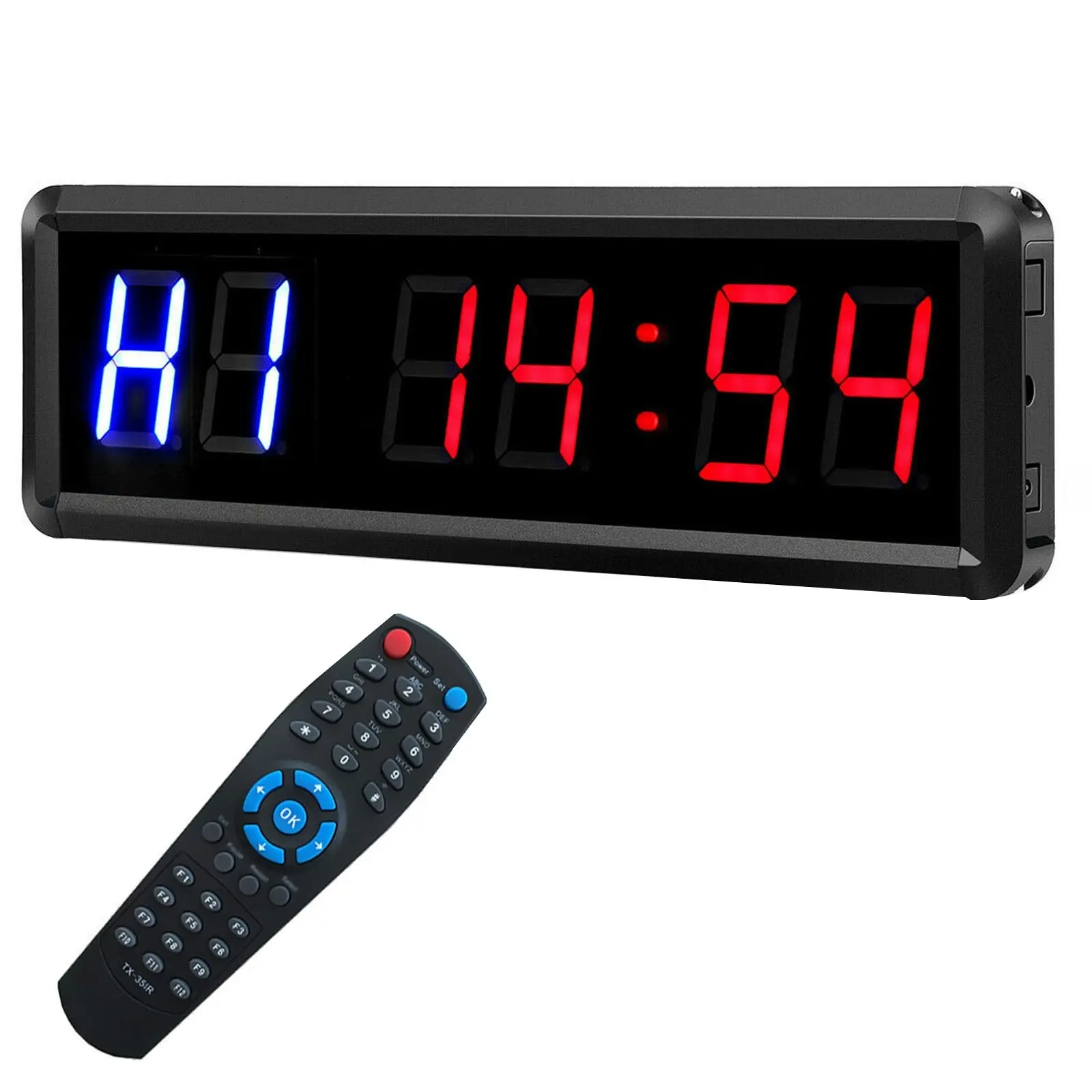TODO 1.5" Digital Countdown Timer LED Interval Timer Clock Remote crossfit Gym MMA Fitness - Home & Garden