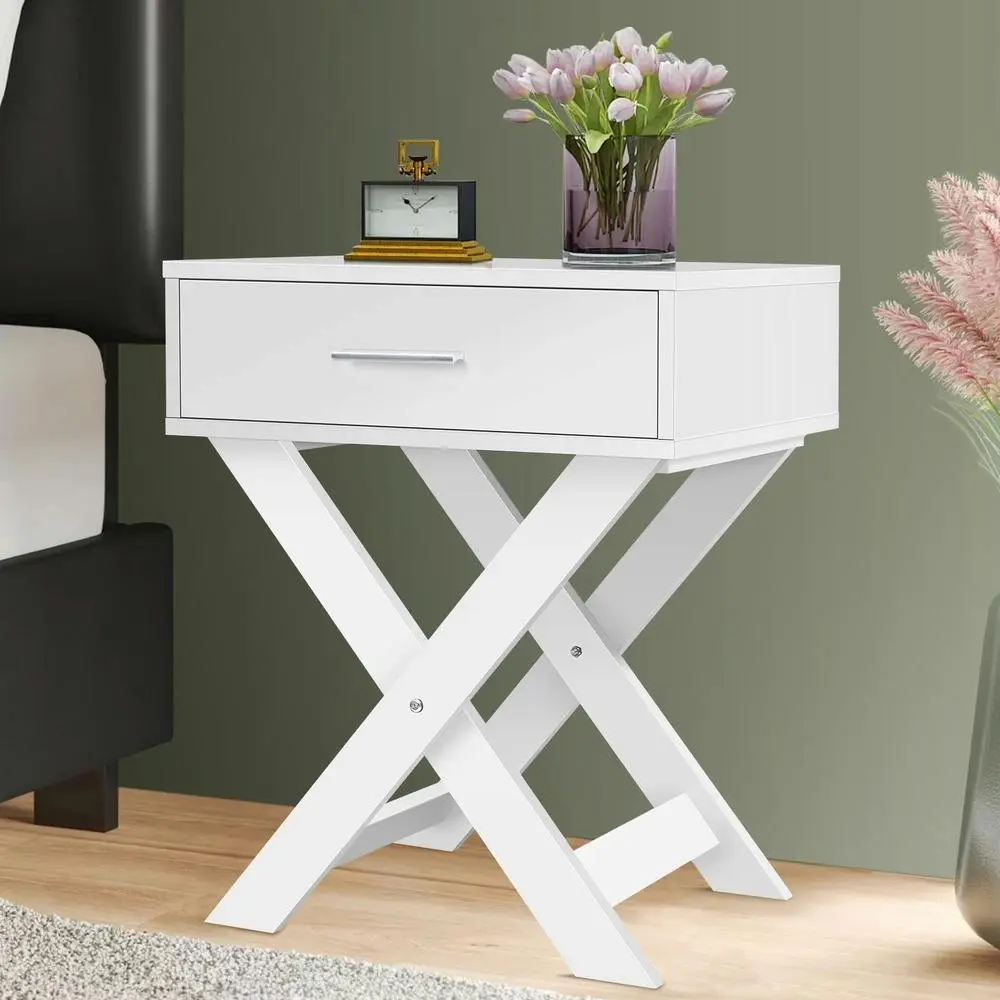 Alfordson Bedside Table French Country White - Furniture