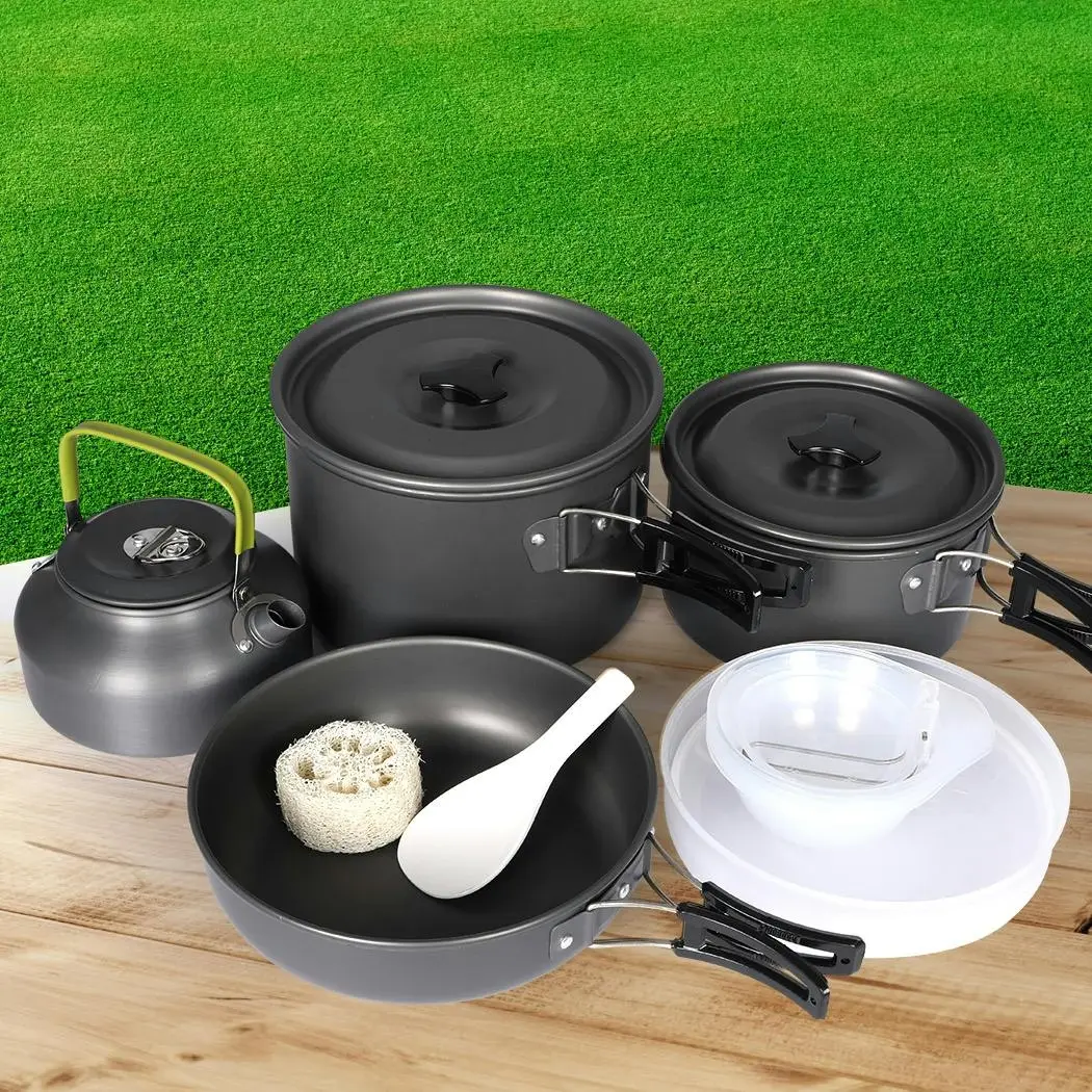 Toque 16Pcs Camping Cookware Set Outdoor Hiking Cooking Pot Pan Portable Picnic - Sports & Outdoor