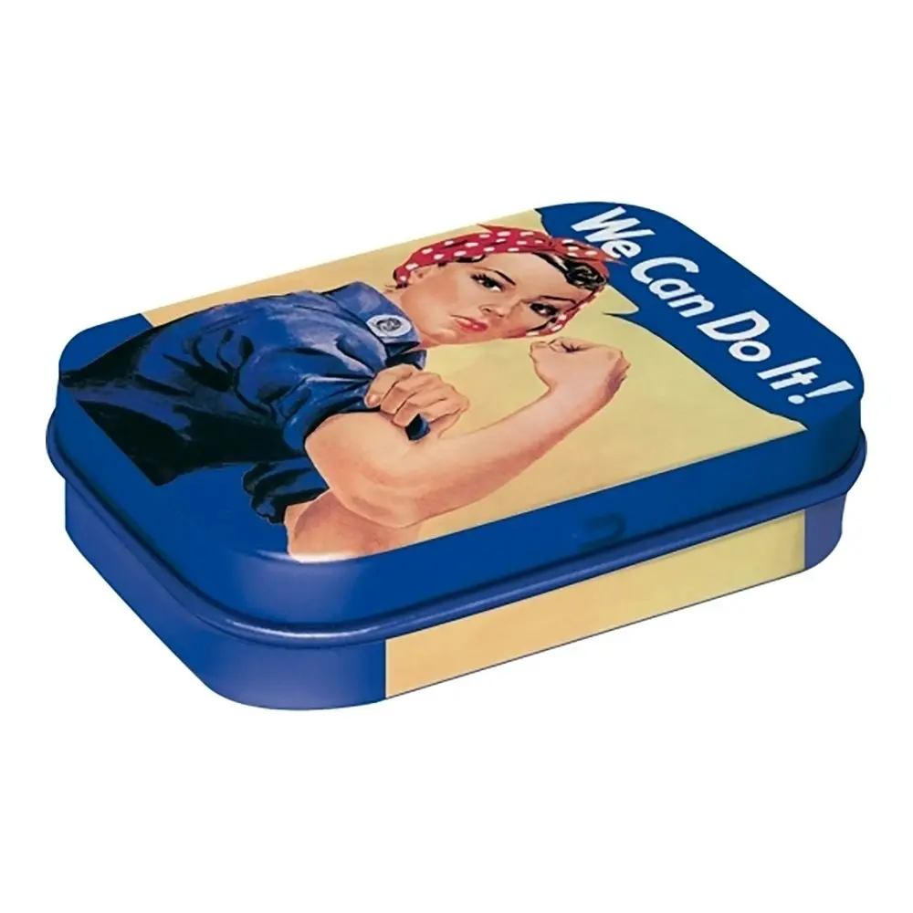 Nostalgic Art Mint Box 6cm Metal Tin We Can Do It Fresh Breath Hard Candy Mints - Groceries