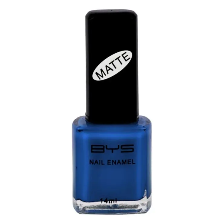 BYS Matte Blue Nail Polish Enamel Lacquer Chip Resistant Lasting Quick Dry 14ml - Beauty