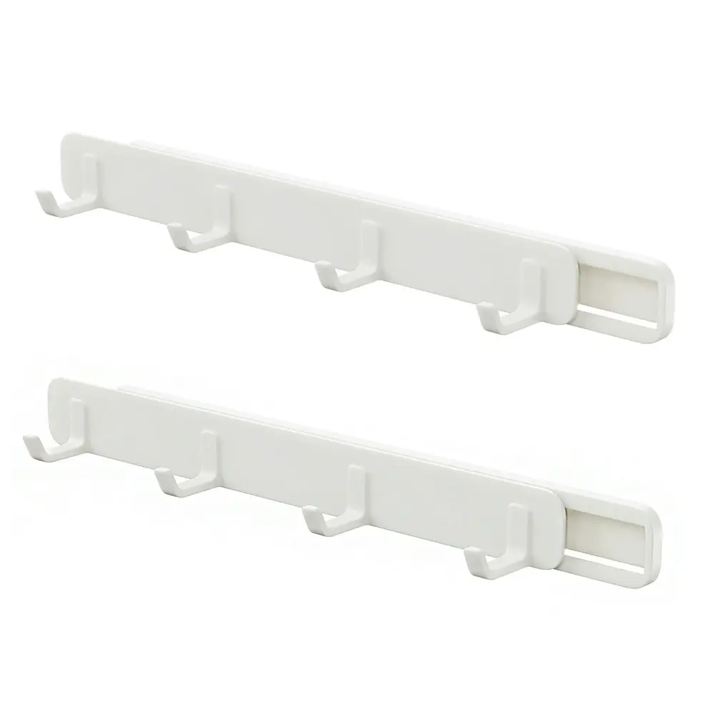 2Pcs Retractable Hook Self Adhesive Door Wall Hanging Rack Bathroom Hanger - Home & Garden