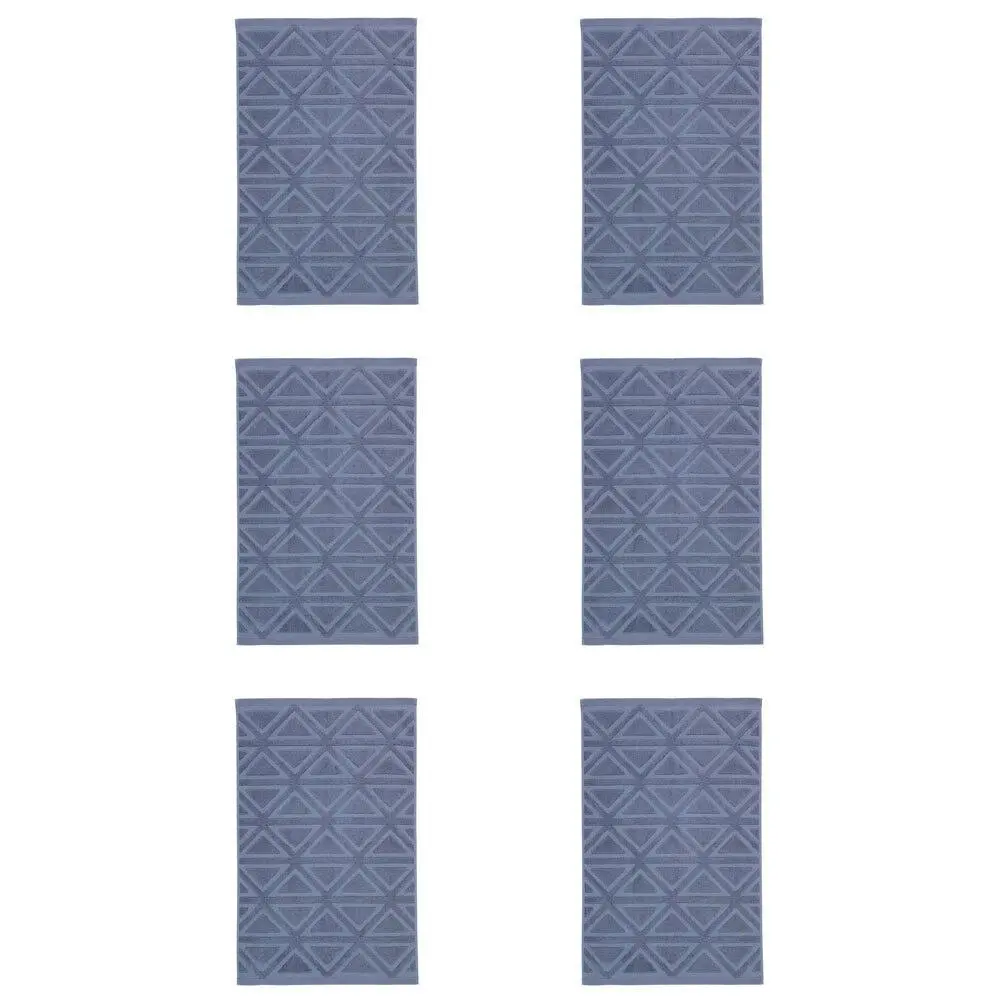 6x Kas Australia Mason Cotton Bath Mat/Rug Home/Bathroom Decor 50x80cm Denim - Home & Garden