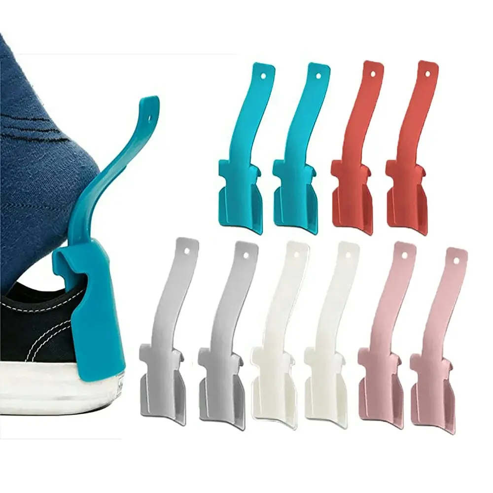 10 Pcs Portable Lazy Shoe Lifting Helper Short Handled Plastic Shoehorn - Home & Garden