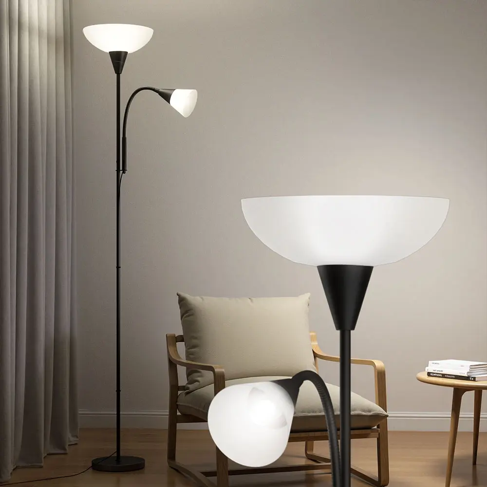 Artiss Floor Lamp Mother and Child Modern Home Living Room Office Reading Black - Home & Garden