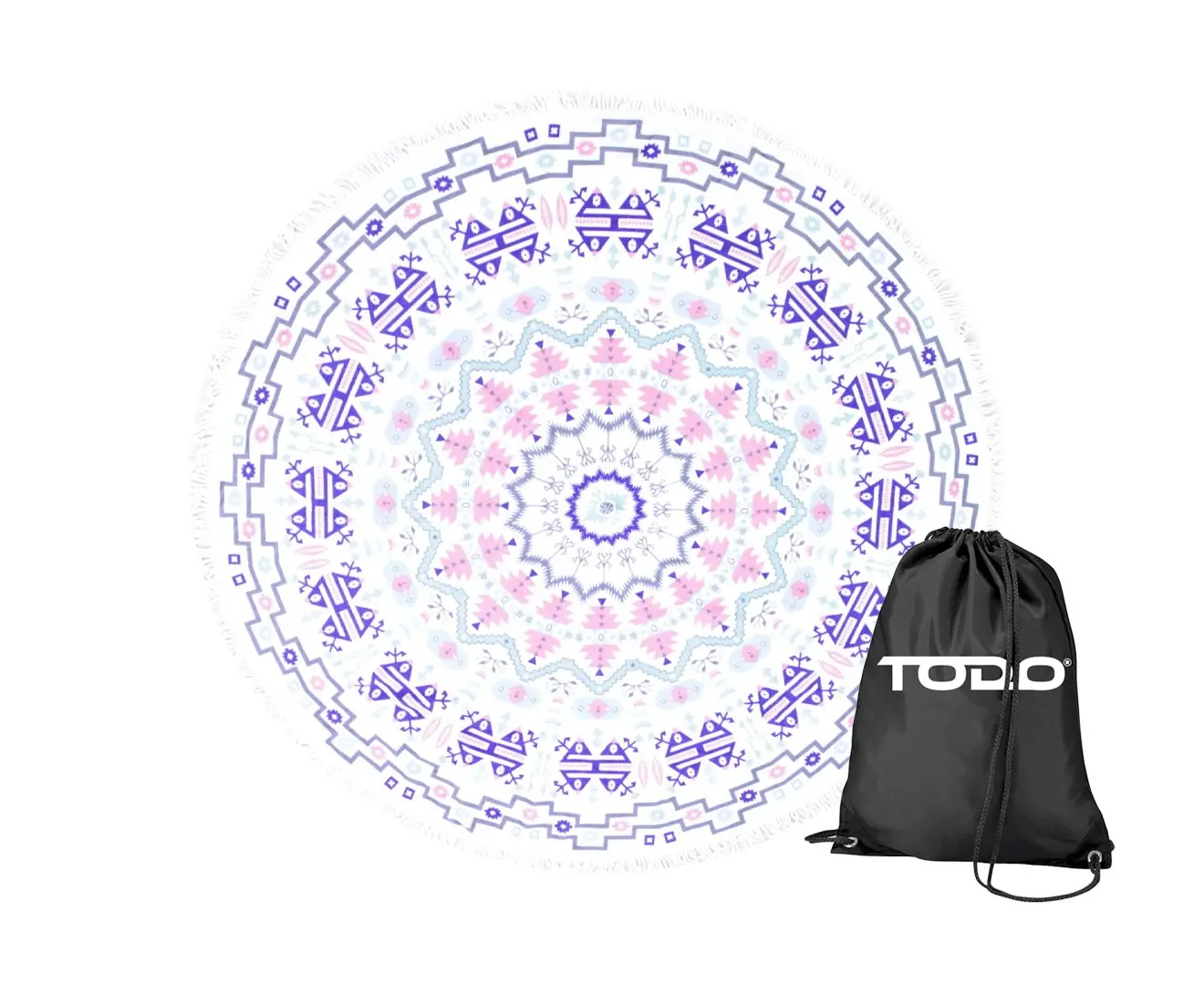 TODO Luxury Thick Microfiber Round Beach Towel Throw Rug Ttowel Cotton Candy - Beauty