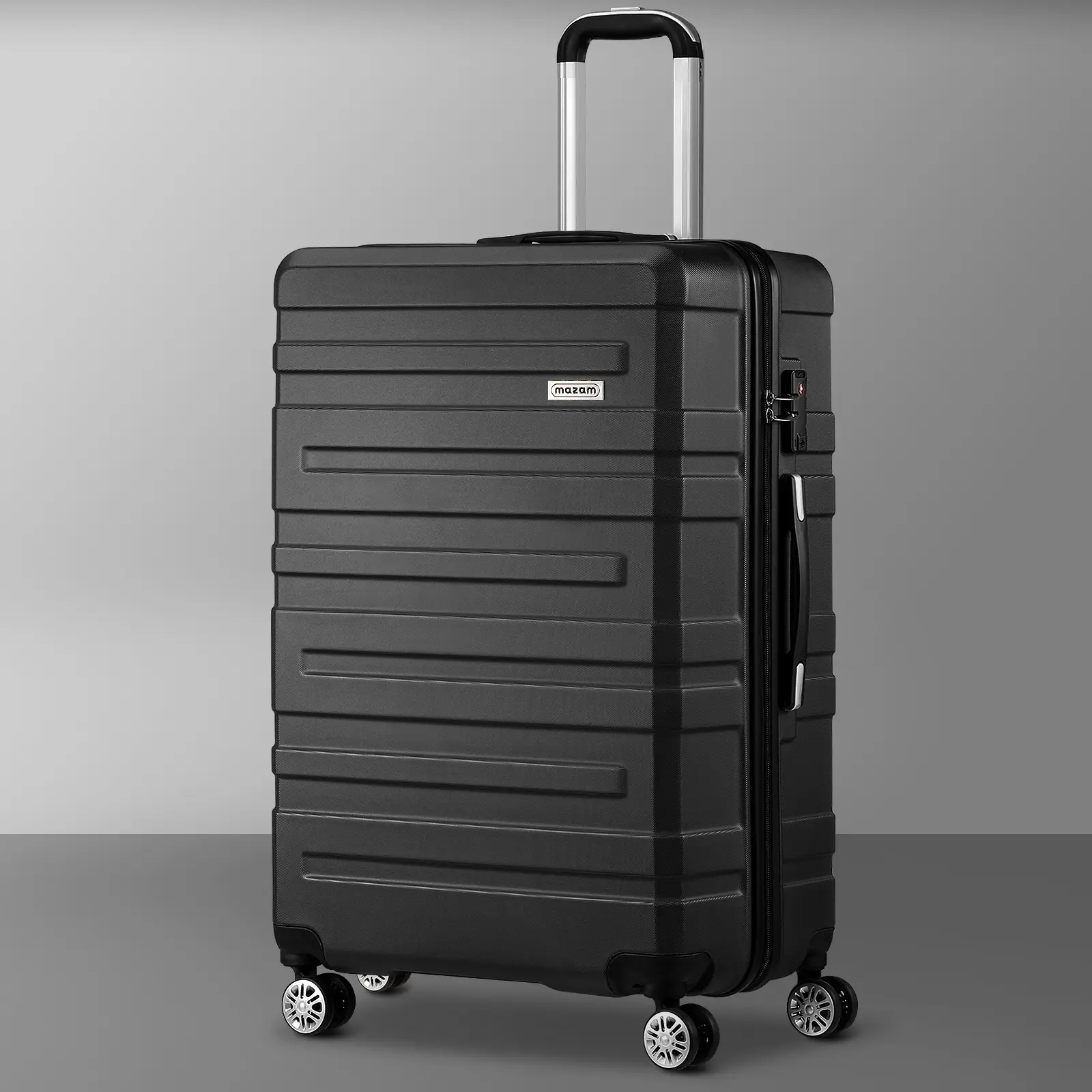 Mazam 28" Luggage Suitcase Trolley Set Travel TSA Lock Storage Hard Case Black - Fashion