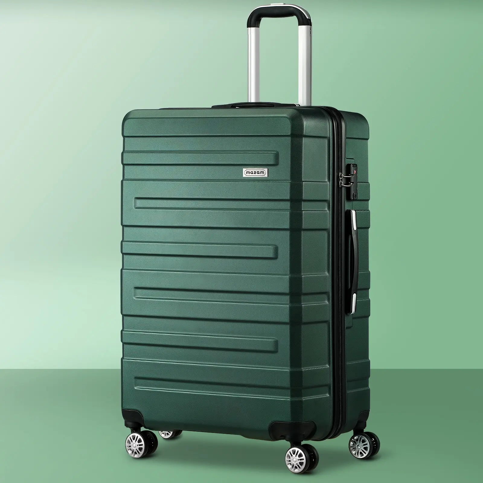 Mazam 28" Luggage Suitcase Trolley Set Travel TSA Lock Storage Hard Case Green - Fashion