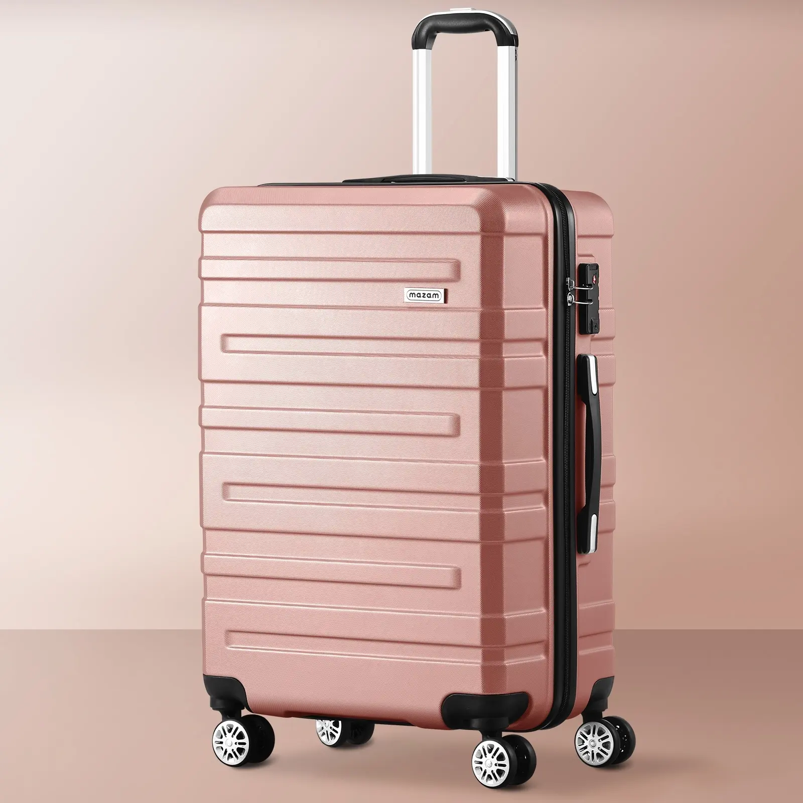 Mazam 28" Luggage Suitcase Trolley Set Travel TSA Lock Storage Hard Case Pink - Fashion