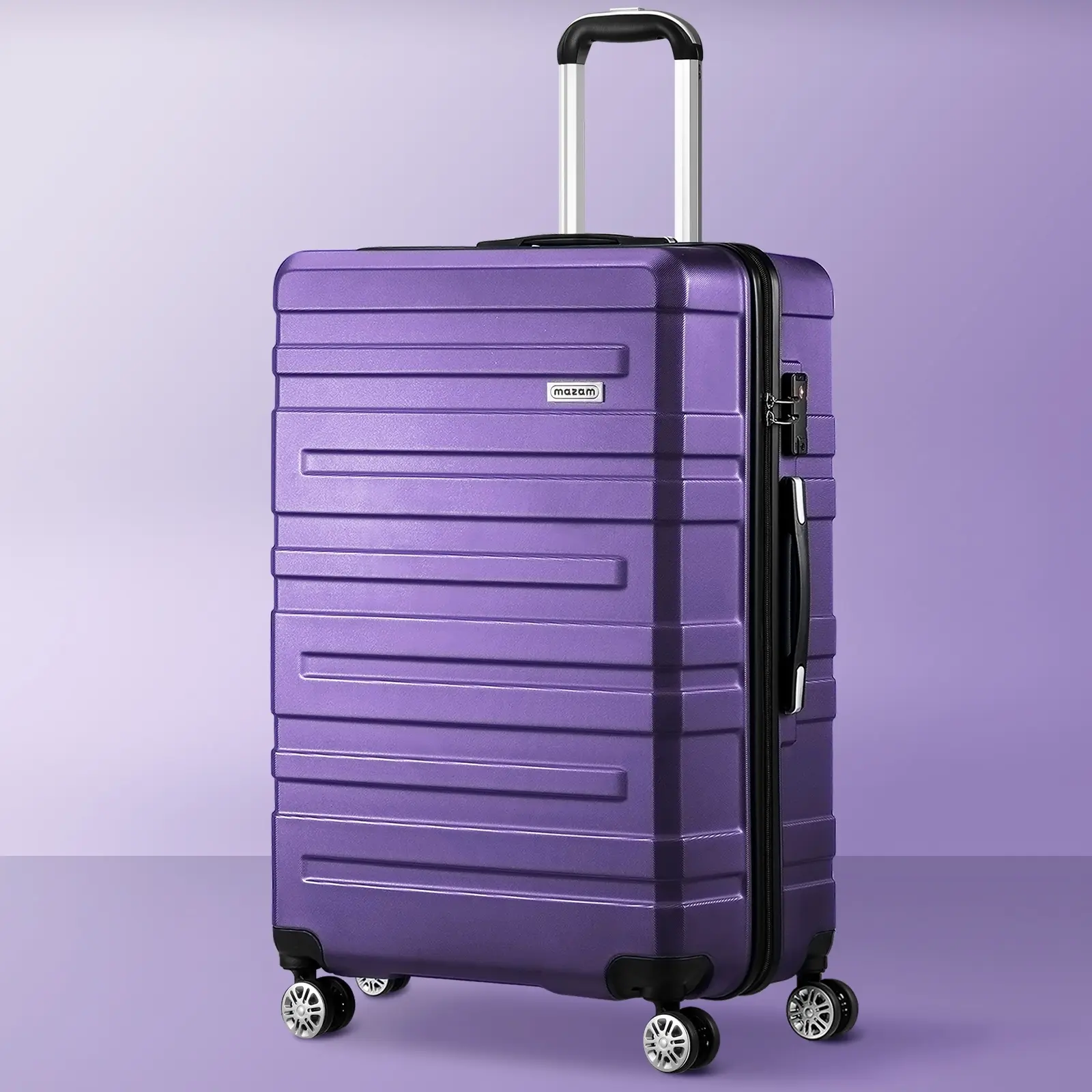 Mazam 28" Luggage Suitcase Trolley Set Travel TSA Lock Storage Hard Case Purple - Fashion