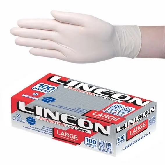 Lincon Latex Powder Free Gloves Large Cream AS/NZ 1,000 Carton - Commercial