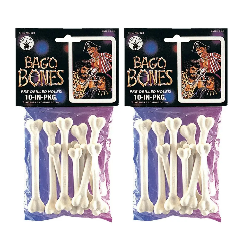2x 10pc Rubies Bag O' Bones w/ Pre-Drilled Holes Halloween Costume Accessory