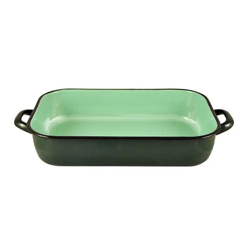 Urban Style Enamelware 6L Induction Oven Baking Dish Rectangle w/Handles Green - Home & Garden