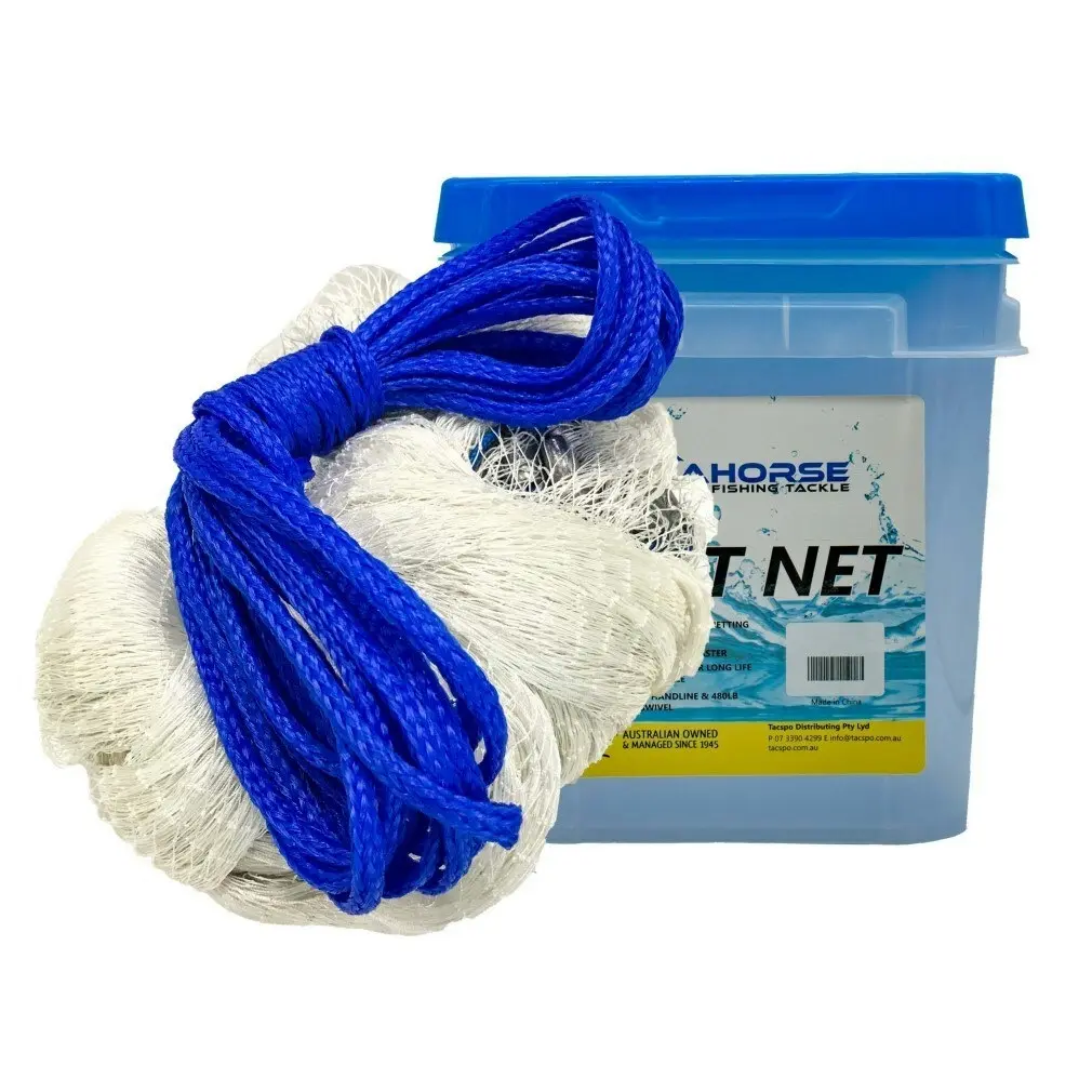 Seahorse Bottom Pocket 9ft Nylon Cast Net with 1 Inch Mesh - Sports & Outdoor