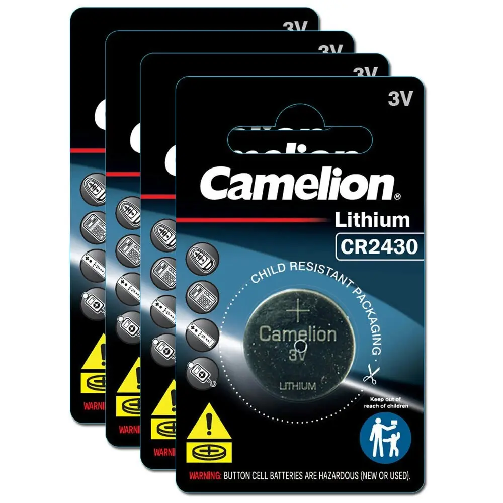 4x Camelion Lithium 2430 Button Cell 3V Batteries For Calculator/Watch/Car Keys - Electronics