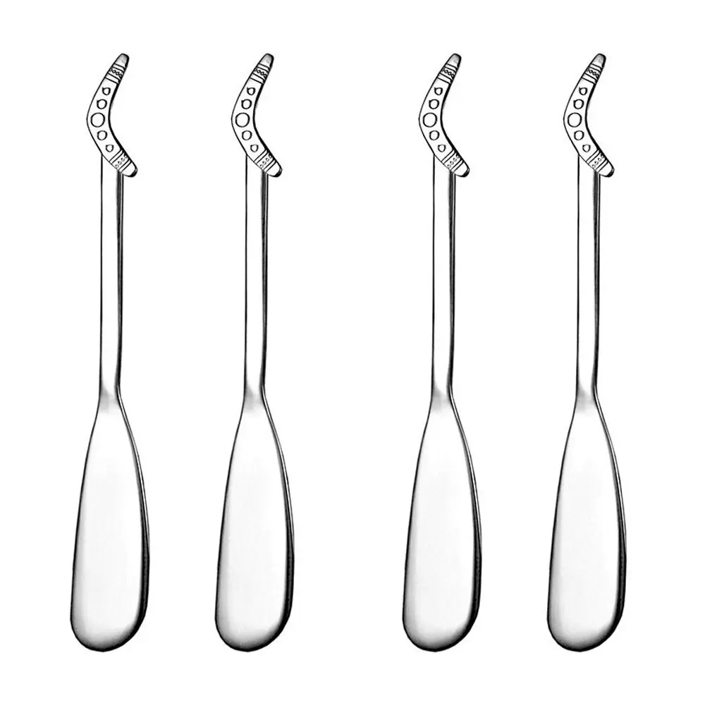 2x 2pc Urban Bush Urban Boomerang Stainless Steel Pate Knives Utensils Silver - Home & Garden